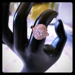 Rose Gold plated CZ cocktail ring